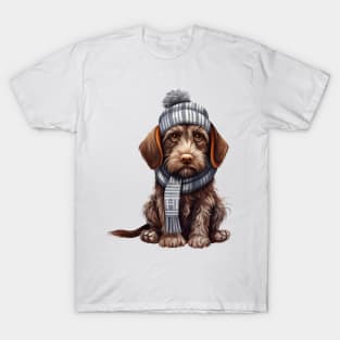 Winter German Wirehaired Pointer Dog T-Shirt